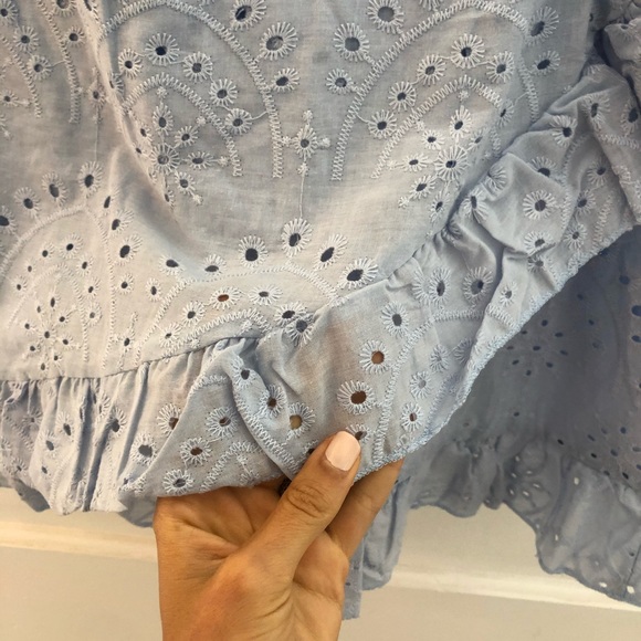 Asymmetrical Ruched Ruffle Trim Embroidery Skirt - Picture 4 of 4